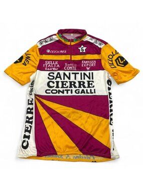 Team Santini Cierre Italia Vintage Essegi Italy 80s Cycling Bike Jersey Men's M